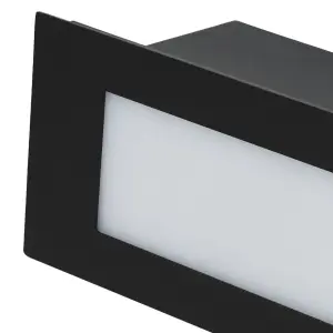 GoodHome Neihart Black Mains-powered Neutral white LED Rectangular Deck light