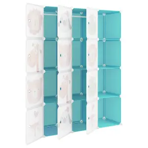 Berkfield Cube Storage Cabinet for Kids with 12 Cubes Green PP