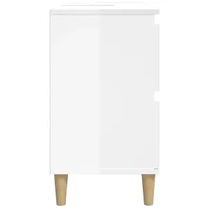 Berkfield Sink Cabinet High Gloss White 80x33x60 cm Engineered Wood