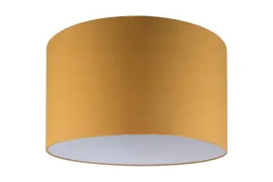 GoodHome Kpezin Mustard yellow Fabric dyed Light shade (D)40cm