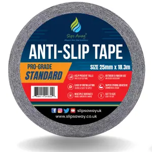 Non Slip Tape Roll Pro Standard Grade -Indoor/Outdoor Use by Slips Away - Yellow 25mm x 18m