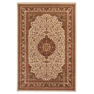 Red Cream Gold Classical Oriental Medallion Area Rug 200cm x 290cm