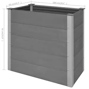 Berkfield Garden Raised Bed WPC 100x50x91 cm Grey