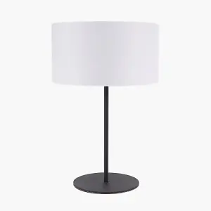 Elegant Matt Black and Ivory Table Lamp