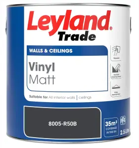 Leyland Trade Vinyl Matt Walls & Ceilings Emulsion Paint (8005-R50B) 2.5L