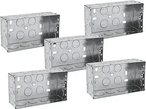 SHPELEC Metal Back Box 2 Gang 35mm (5 Pack)