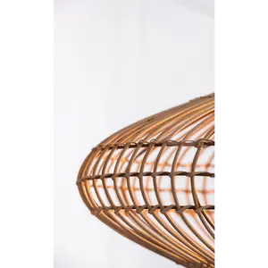 Lucide Magali Scandinavian Rattan Pendant Light 56cm - 1xE27 - Light Wood