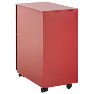 Bridget-Malikia 30cm Wide 3 -Drawer Mobile Solid Wood File Cabinet Red