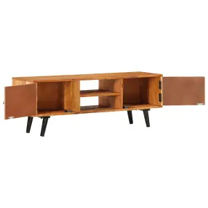 Berkfield TV Cabinet with Doors 112x30x40 cm Solid Wood Acacia and Metal