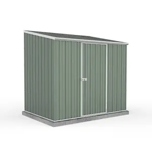 Absco 7.5ft x 5ft Pent Metal Storage Shed Single Door Green Garden Building