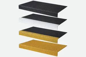 Anti-Slip GRP Stair Treads 55mm x 345mm x 2m Black/White