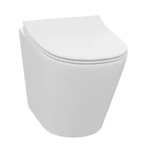 Nes Home Raven Right Hand 900mm Flat Pack Vanity Basin Unit, WC Unit & Ellis UF Back to Wall Toilet White