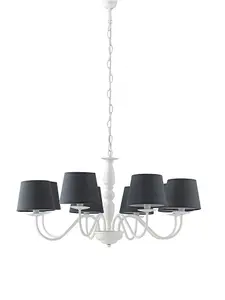 Luminosa FAVOLA 8 Light Chandeliers with Shades White, Fabric 79.3x30cm