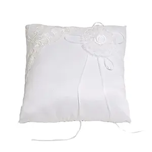 Ring Cushion with Lace Trim: 20 x 20cm: White