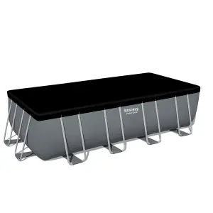 Bestway 16ft x 8ft x 48" Rectangular Power Steel Above Ground Swimming Pool, Filter Pump & Accessories (2024 Version)