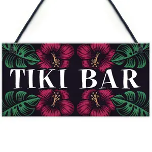 Red Ocean TIKI BAR Hanging Welcome Home Bar Signs Novelty Garden Cocktail Bar Decor Gifts