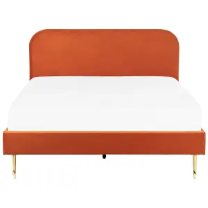 Velvet EU Super King Size Bed Orange FLAYAT