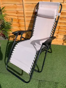 Beige Zero Gravity Chair Lounger