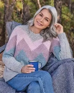 Womens Soft Chevron Jumper Multi | Woolovers