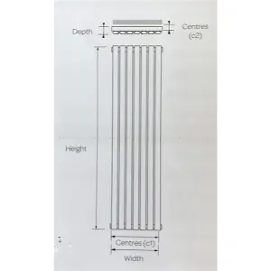 600mm (H) x 1500mm (W) - Stainless Horizontal Radiator (Paris) - DOUBLE Panel - (0.6m x 1.5m) - Depth 88mm