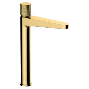 RAK Amalfi Tall Brushed Gold Modern Basin Tap Solid Brass