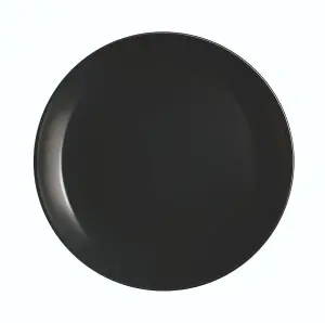 URBNLIVING 2cm Height Set of 6 Opal Glass Black Dessert Plate