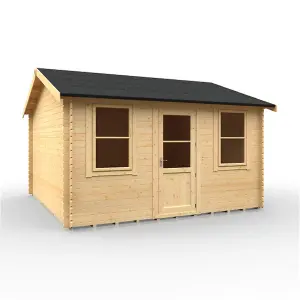 14ft x 14ft (4150mm x 4150mm) Horsforth "The Springfield" 28mm Log Cabin With 2 Opening Window