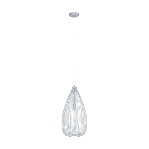 Interiors By Premier Sleek Teardrop Silver Pendant Light, Effortlessly Maintained Down Light Wall, Contemporary Ceiling Light