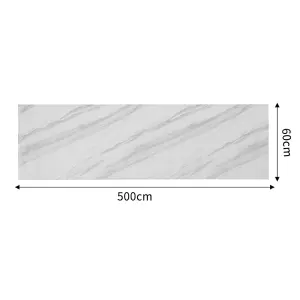 Peel & Stick Waterproof Furniture and Wall Covering ,Marble Effect PVC Self Adhesive Wallpaper Roll, W 0.6m L 5m