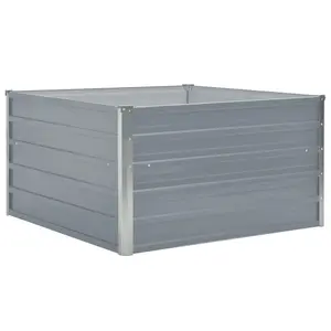 Berkfield Raised Garden Bed 100x100x45 cm Galvanised Steel Grey