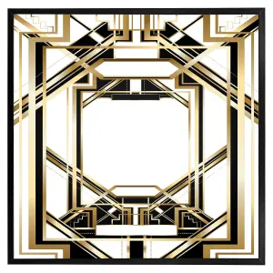 Art deco golden black frame (Picutre Frame) / 12x12" / Black