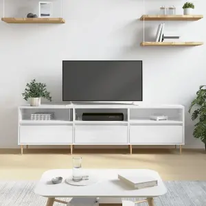 Berkfield TV Cabinet High Gloss White 150x30x44.5 cm Engineered Wood