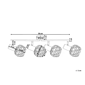 4 Light Spotlight Metal Bar Copper CHENAB