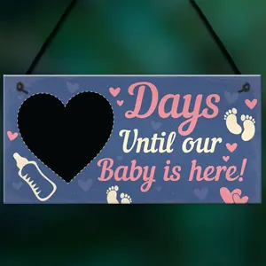 Red Ocean Chalkboard Countdown To Birth Sign Baby Shower Gift Mum Dad To Be Gifts New Born Baby Gifts Keepsake