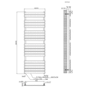 Rinse Flat Panel Anthracite Bathroom Heated Towel Rail Ladder Radiator Warmer 1800x600mm