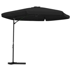 Berkfield Outdoor Parasol with Steel Pole 300 cm Black