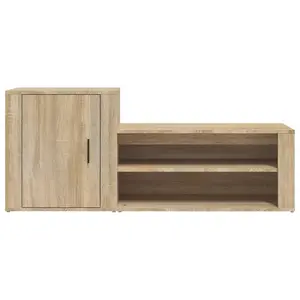 Shoe Cabinet Sonoma Oak 130x35x54 cm Engineered Wood