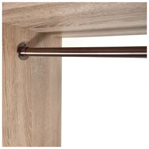 Round Wardrobe Rail Hanging Tube Pipe 600mm Antique Copper Set with End Brackets