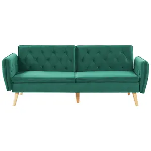 Sofa Bed BARDU Dark Green Velvet