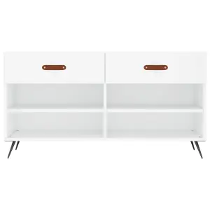 Berkfield Shoe Bench White 102x35x55 cm Engineered Wood