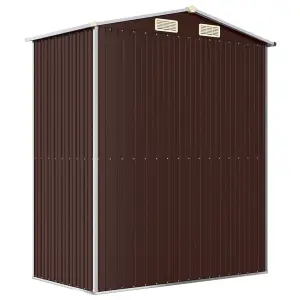 Berkfield Garden Shed Dark Brown 192x108x223 cm Galvanised Steel