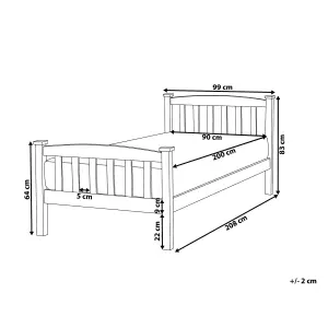 Wooden EU Single Size Bed Light Wood GIVERNY