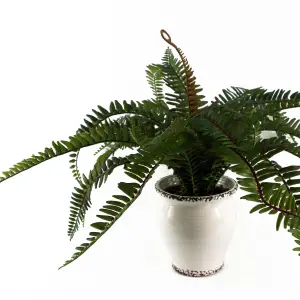 40cm Artificial Fern Bush in Decorative Planter