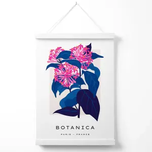 Blue and Pink Cornflower Flower Market Gallery Poster with Hanger / 33cm / White