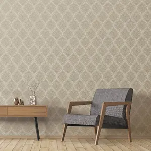 Galerie Emporium Cream Gold Ogee Embossed Wallpaper