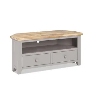 Florence Truffle Corner TV Unit With 2 Drawers and Shelf