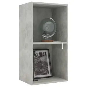 Berkfield 2-Tier Book Cabinet Concrete Grey 40x30x76.5 cm Engineered Wood