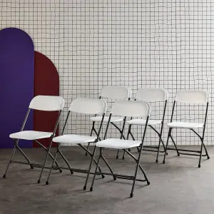 sweeek. Set of 6 folding event chairs Fiesta White 44x81x50 cm