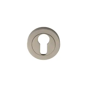 50mm Euro Profile Escutcheon Concealed Fix Satin Nickel Keyhole Cover