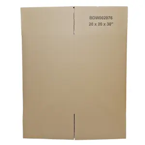 Tall Strong Double Wall Extra Large Cardboard Box 20" x 20" x 30" Storage Packing Moving House Sturdy Shipping Boxes (Pack of 1)